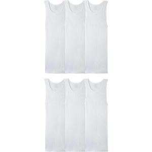 Fruit of the Loom Men’s Sleeveless Tag Free Moisture Wicking Tank A-Shirt(6 Pack – White)