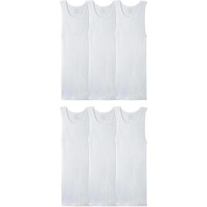 Fruit of the Loom Men’s Sleeveless Tag Free Moisture Wicking Tank A-Shirt(Big Man – 6 Pack – White)