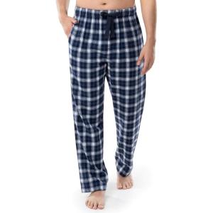 Fruit of the Loom Men’s Soft Flannel Pajama Lounge Sleep Pant(Navy Plaid)