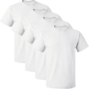 Fruit of the Loom Mens Tag-Free Cotton Undershirts(Regular – Crew – 4 Pack White)