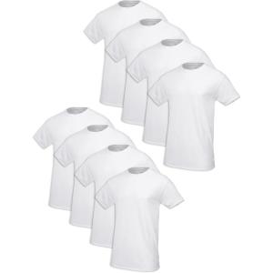 Fruit of the Loom Mens Tag-Free Cotton Undershirts(Regular – Crew – 8 Pack White)