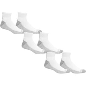 Fruit of the Loom Men’s Workgear Durable Crew Socks with Arch Support(White (Gray Sole))
