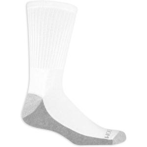 Fruit of the Loom Men’s Workgear Durable Crew Socks with Arch Support(White/Grey Sole)