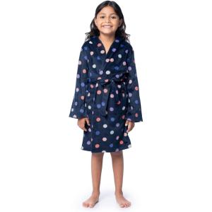 Fruit of the Loom Unisex Kids Fleece Robe(Deep Blue/Dots)