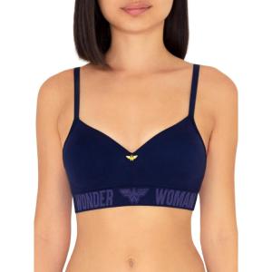 Fruit of the Loom Women’s 2-Pack Seamless Wire-Free Push-Up Bra – Soft, Comfortable & Supportive(Medevial Blue – Wonder Woman)