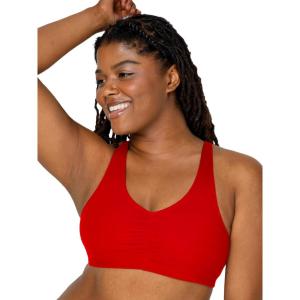 Fruit of the Loom Women’s Adjustable Shirred Front Racerback Sports Bra, Multi Pack Options(Red Hot/Black/Heather Grey)