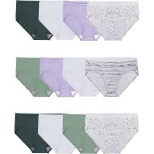 Fruit of the Loom Women’s Beyondsoft Panties(Cotton – 12 Pack – Green/Purple/White)
