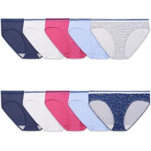 Fruit of the Loom Women’s Beyondsoft Panties(Cotton – Low Rise – 10 Pack – Colors May Vary)