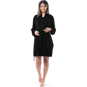 Fruit of the Loom Women’s Beyondsoft Sleep Chemise and Robe Set(Black)