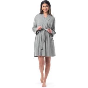 Fruit of the Loom Women’s Beyondsoft Sleep Chemise and Robe Set(Light Grey Heather)