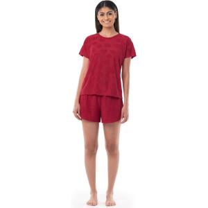 Fruit of the Loom Women’s Beyondsoft Sleep Tee and Shorts Set(Radiant Red)