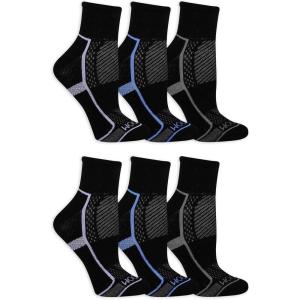 Fruit of the Loom Women’s Coolzone Cotton Ankle Socks (6 Pack)(Black Assorted 2)