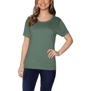 Fruit of the Loom Women’s Crafted Comfort™ Pima Cotton Short Sleeve T-shirts(Crew – Hedge)
