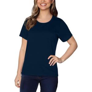 Fruit of the Loom Women’s Crafted Comfort™ Pima Cotton Short Sleeve T-shirts(Crew – Navy)