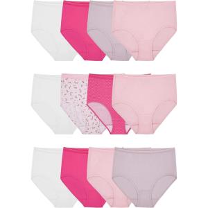 Fruit of the Loom Women’s Eversoft Cotton Underwear Multipacks, Tag Free & Breathable, Available in Plus Size(Brief – White/Pink/Nude)