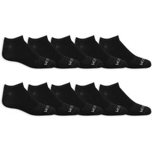 Fruit of the Loom Women’s Everyday Soft Cushioned No Show Socks (Multi Pack), Black (10 Pack), 4-10