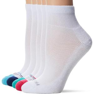 Fruit of the Loom Women’s Everyday Soft Cushioned No Show Socks(White/Pink  White/Blue  White/Green  White)