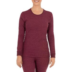 Fruit of the Loom Womens Micro Waffle Premium Thermal Underwear Tee Shirt(Merlot Heather)