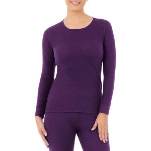 Fruit of the Loom Womens Micro Waffle Premium Thermal Underwear Tee Shirt(Violet)