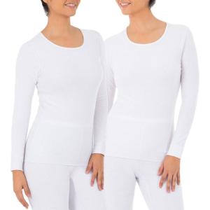 Fruit of the Loom Womens Micro Waffle Premium Thermal Underwear Tee Shirt(White/White)