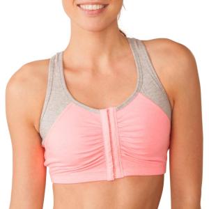 Fruit of the Loom Women’s Multi-Pack Front Closure Cotton Bra(Popsicle Pink With Grey/Grey)