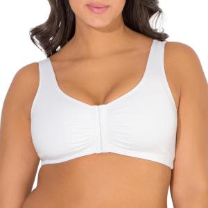 Fruit of the Loom Women’s Multi-Pack Front Closure Cotton Bra(White)