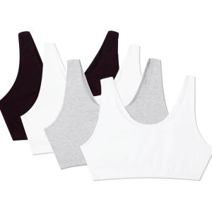 Fruit of the Loom Women’s Multi-Pack Tank Top Style Sports Bra(Black/Wht/Wht/Heather Grey)