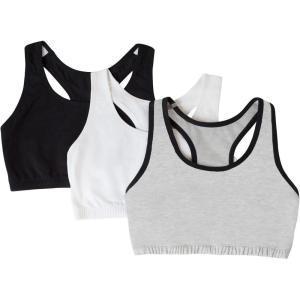 Fruit of the Loom Women’s Multi-Pack Tank Top Style Sports Bra(Grey With Black/White/Black)