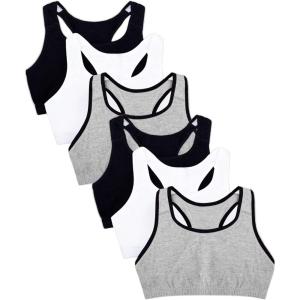 Fruit of the Loom Women’s Multi-Pack Tank Top Style Sports Bra(Heather Grey W. Black/White/Black/Heather Grey W. Black/White/Black)