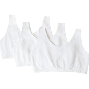 Fruit of the Loom Women’s Multi-Pack Tank Top Style Sports Bra(White/White/White)