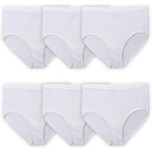 Fruit of the Loom Women’s Plus Size Underwear Briefs, Fit for Me, Designed to Fit Your Curves(Brief – Cotton – White)