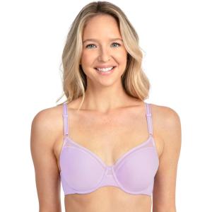 Fruit of the Loom Women’s Smooth Spacer T-Shirt Bra -Breathable, Ultra-Soft, Flexible, and Invisible Under Tees(Lilac Whisper)