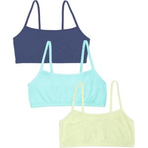 Fruit of the Loom Womens Spaghetti Strap Cotton Sports Bra – All-Day Comfort(Lentil/Aruba Blue/Dutch Blue)