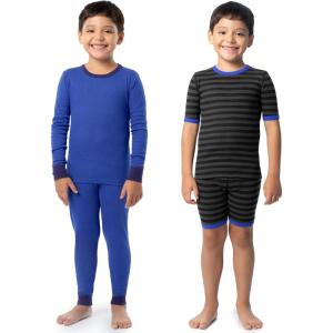Fruit of the Loom boys 4-piece Tight Fit Pajama Set(Royal Navy)