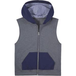 Fruit of the Loom boys Fleece Sweatshirts, Hoodies, Sweatpants & Joggers(Vest – Charcoal Heather/Navy)