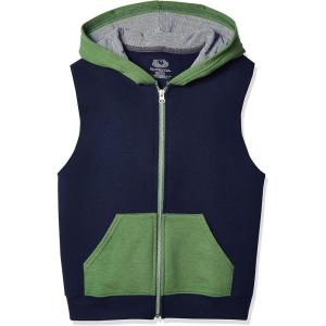 Fruit of the Loom boys Fleece Sweatshirts, Hoodies, Sweatpants & Joggers(Vest – Navy/Green)