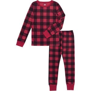 Fruit of the Loom boys Premium Thermal Waffle Underwear Set(Buffalo Check)
