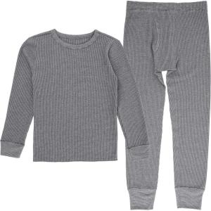 Fruit of the Loom boys Premium Thermal Waffle Underwear Set(Heather Greystone)