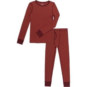 Fruit of the Loom boys Premium Thermal Waffle Underwear Set(Maroon/Red)