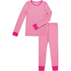 Fruit of the Loom girls Premium Thermal Waffle Underwear Set(White/Fuchsia Burst)