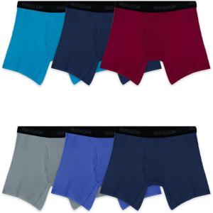 Fruit of the Loom mens 4-way Stretch Boxer Briefs | Lightweight & Moisture Wicking Underwear | Long Leg, Regular Leg & Trunk(Regular Leg – Cotton Stretch – Colors May Vary)