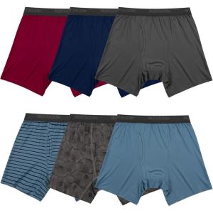 Fruit of the Loom mens 4-way Stretch Boxer Briefs | Lightweight & Moisture Wicking Underwear | Long Leg, Regular Leg & Trunk(Regular Leg – Micro Stretch – Colors May Vary)