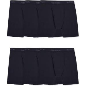 Fruit of the Loom mens Big and Tall Tag-free Underwear (Discontinued)(Big Man – Cotton Stretch Boxer Brief – 6 Pack Black)