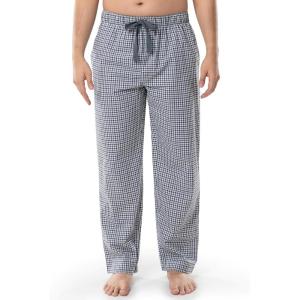 Fruit of the Loom mens Broadcloth Woven Sleep Pajama Pant(Ebony Plaid)