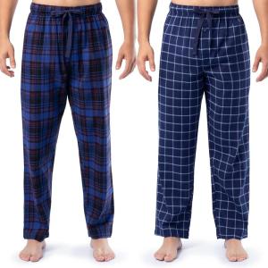 Fruit of the Loom mens Broadcloth Woven Sleep Pajama Pant(Navy Plaid-blue/Red Plaid)