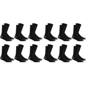 Fruit of the Loom mens Dual Defense Crew Socks (12 Pack)(Black)