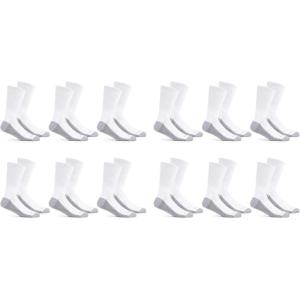 Fruit of the Loom mens Dual Defense Crew Socks (12 Pack)(White)