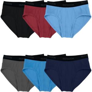 Fruit of the Loom mens Fruit of the Loom Men’s Underwear Briefs, Tag Free & Moisture Wicking, Assorted Color Multipacks(6 Pack – Assorted Solids)