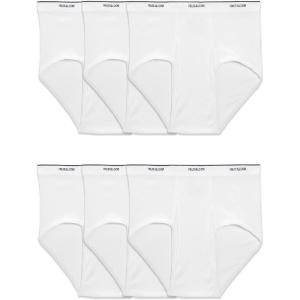 Fruit of the Loom mens Fruit of the Loom Men’s Underwear Briefs, Tag Free & Moisture Wicking, Assorted Color Multipacks(6 Pack – White – Big Man)