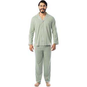 Fruit of the Loom mens Jersey Knit Pajama Sleep Set(Green)